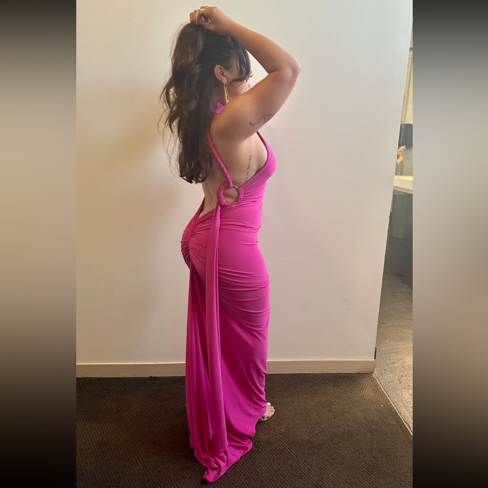 Melani The Label backless dress Constantina in berry